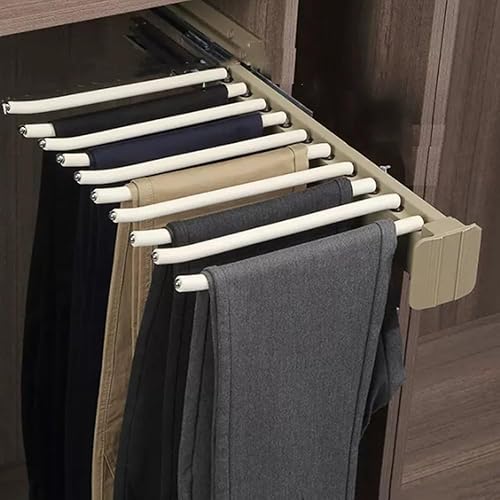 Miniatura 8 de NILZA Perchero extraíble para pantalones que ahorran espacio, perchas retráctiles para armario, colgador de pantalones con 10 brazos para colgar
