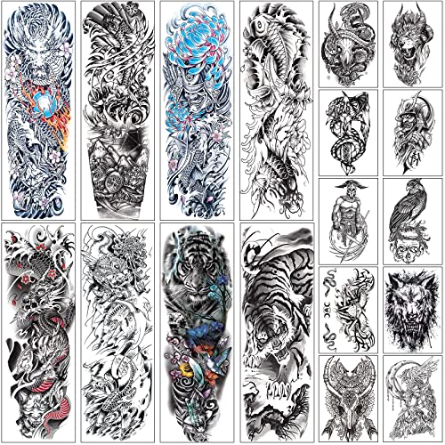 Aresvns Full Arm Temporary Tattoos for Men and Women Sleeve Tattoos for Men Realistic Waterproof and Long lasting