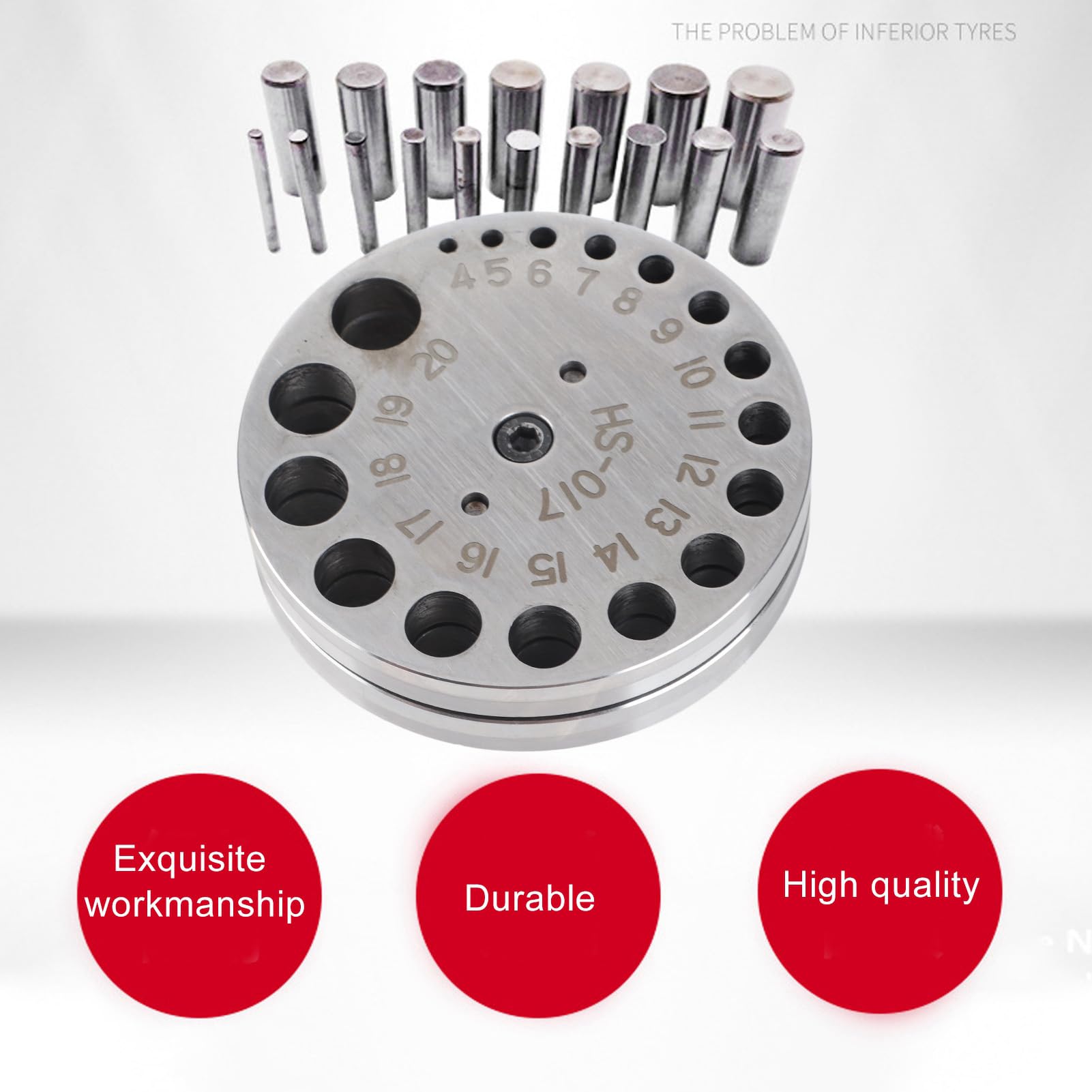 Professionelles Scheibenschneider-Set aus Stahl, Werkzeug zur Schmuckherstellung, 17 Matrizen, Metallform-Stanzwerkzeug für Handwerker, DIY, Münzring, Leder, Papierstanzen
