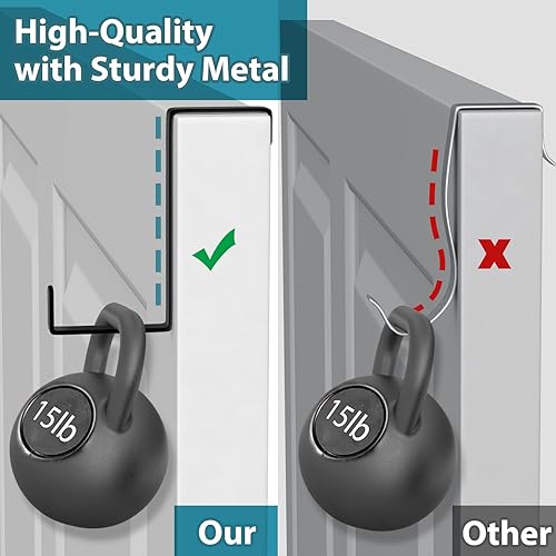 Miniatura 4 de Paquete de 10 ganchos para colgar sobre la puerta, en forma de Z, se adapta a anchos de puerta de 1 38 pulgadas y 1 34 pulgadas, ganchos reversibles