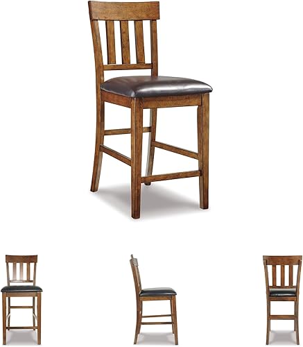 Miniatura 7 de Signature Design by Ashley - Taburete de bar de altura de mostrador Ralene, marrón medio Marrón claro,Marrón