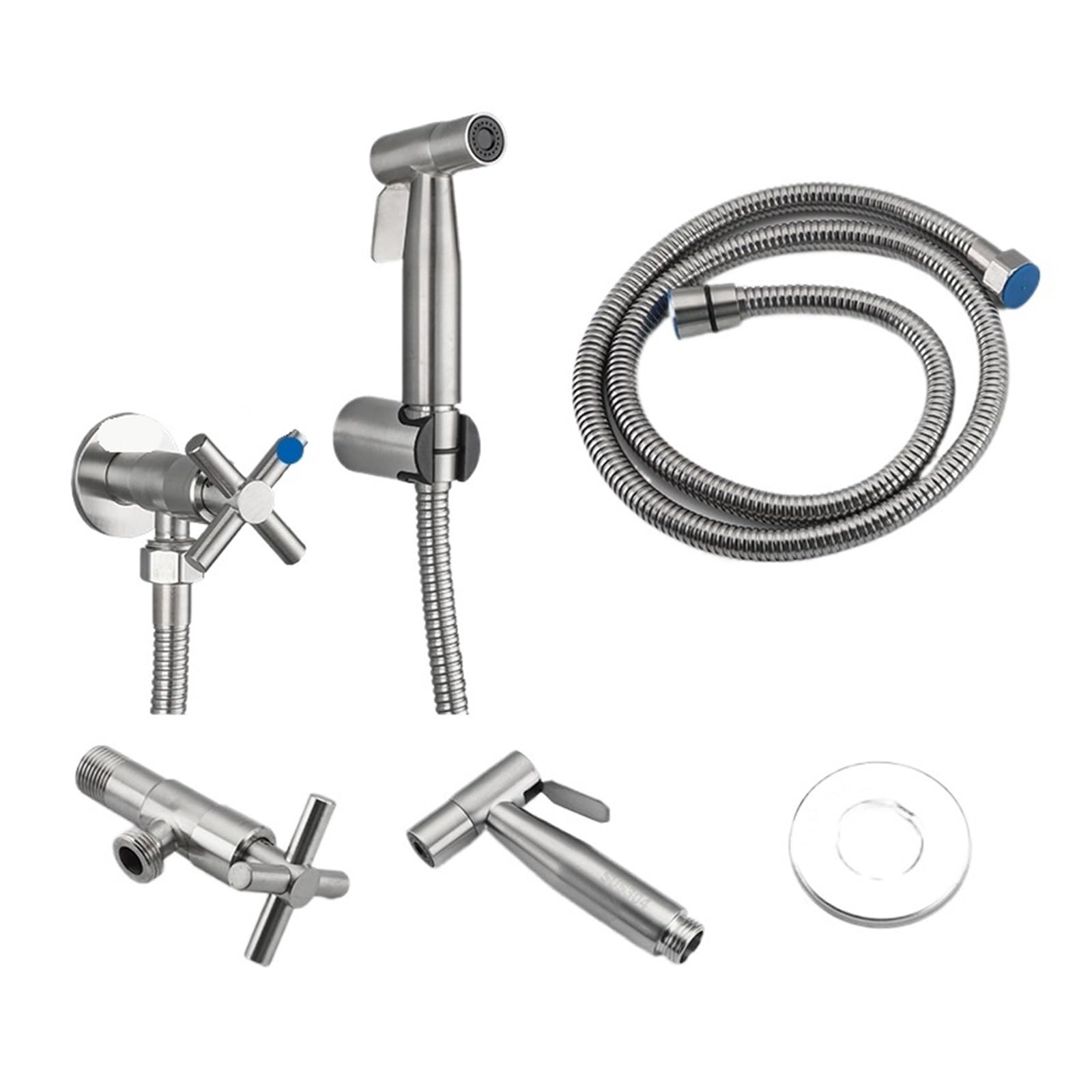 YTMJPQQJI Bidet Faucet Handheld Bidet Sprayer Set Stainless Steel Toilet Faucet Single Cold Water Bathroom Shower Head, 120cm hose