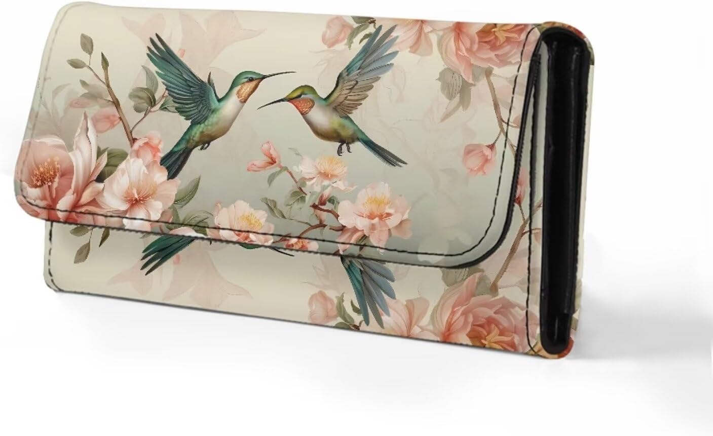 Binienty Hummingbird Wallets for Women Leather Clutch Bag Card Organizer, Trifold Blocking Wallets Handbags - Image 4