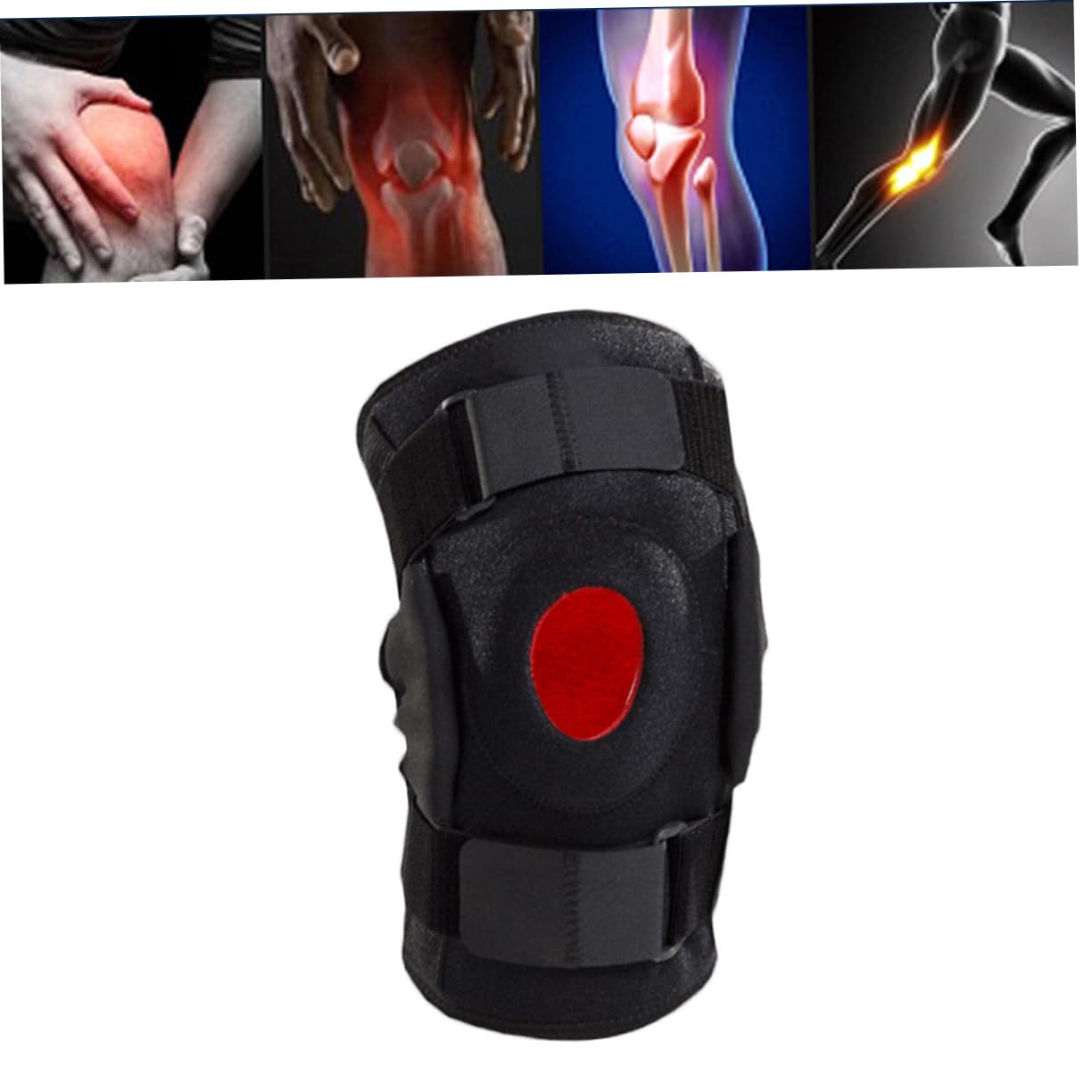 TOVINANNA Adjustable Knee Brace Support Thickened Padding for Sports Pad for Football Cycling Volleyball Adults Size l