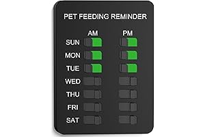 Magnetic Dog Feeding Reminder with Sticker, Dog Accessories, Daily AM/PM Chart Sign...