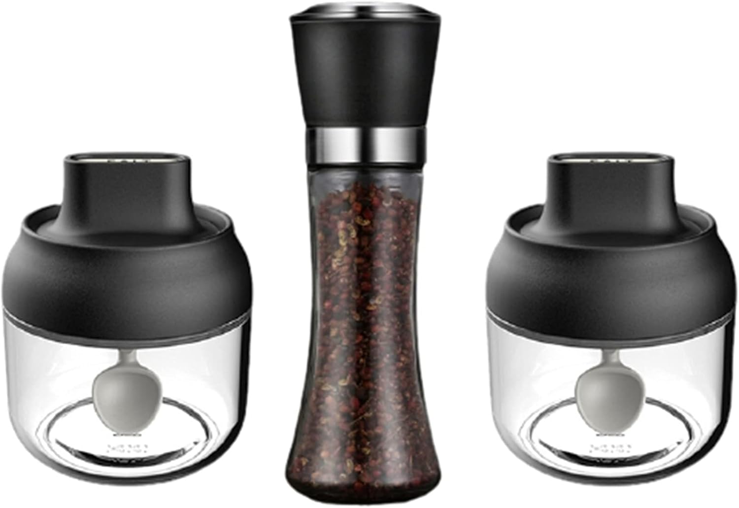 ペッパーミル スパイスミル 調味料缶付き ステンレス鋼 蓋付き 商品 コショウ入れ 塩コショウ手動 調味料用 塩 おしゃれ 北欧 操作簡単 分解洗浄 結晶塩 細挽き 粗細調節 ごますり器 花椒 粗挽き ダイニング用 岩塩 スパイス用