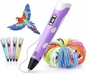 Caneta 3D Infantil Impressora Profissional com Refil e USB (Roxo)