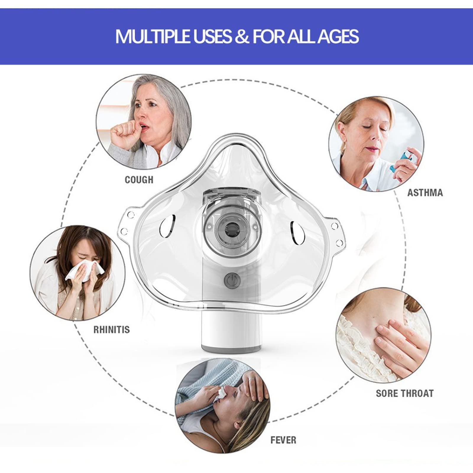 Atomizador de vapor para problemas respiratorios, mini pulverizador de mano recargable por USB con cabezal de pulverización reemplazable, ideal para el hogar, viajes y uso diario, gran atomización