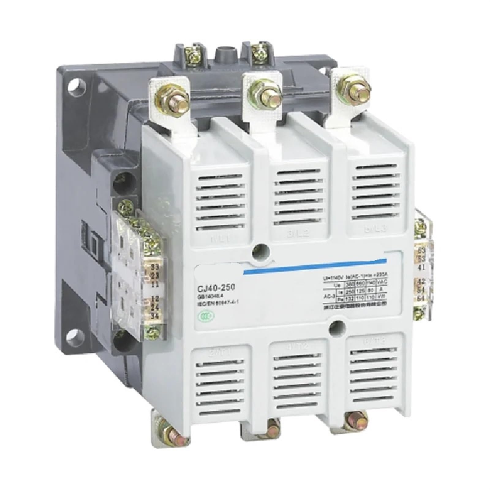 HUUOQIWY CJ40 CJ40-100 CJ40-125 CJ40-160 CJ40-200 CJ40-250 CJ40-630 800A 1000A AC 220V 380V Electric Magnetic 3 Phase Contactor 1Pcs(CJ40-200A,220V)