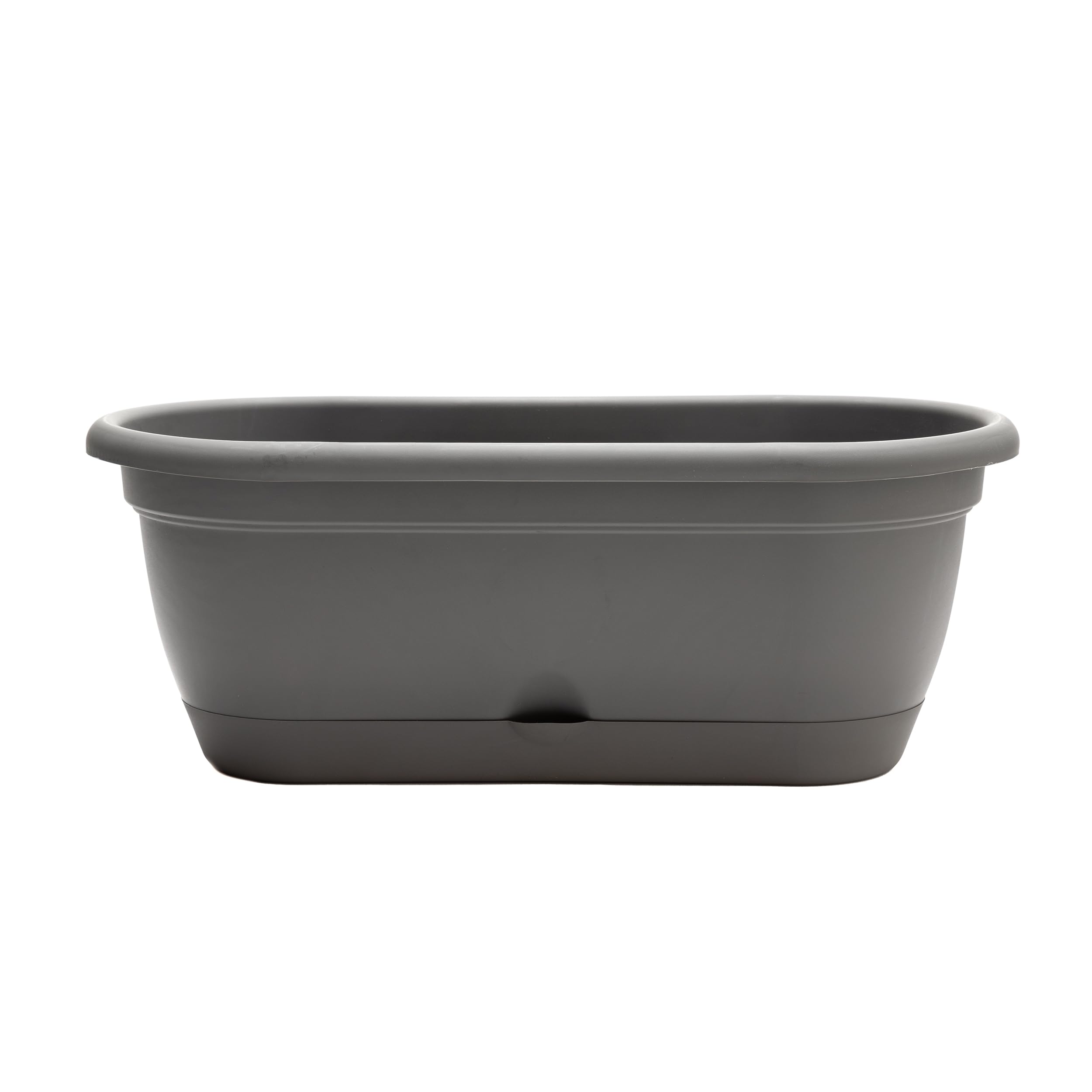 Bloem Lucca Self Watering Window Box Planter, 18' Charcoal Gray