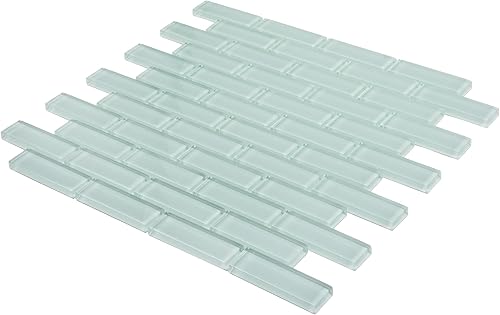 Miniatura 4 de Azulejo de mosaico de ladrillo de vidrio pulido aguamarina de 11.9 x 11.9 pulgadas (muestra de 4 x 5 pulgadas)