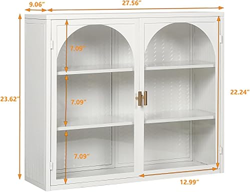 Miniatura 2 de Finca ancha Cabinet with Glass Doors Apothecary Bathroom Cabinet 27.56 Inch Sideboard Buffet with 2 Doors & Adjustable Shelves Gabinetes para Cocina