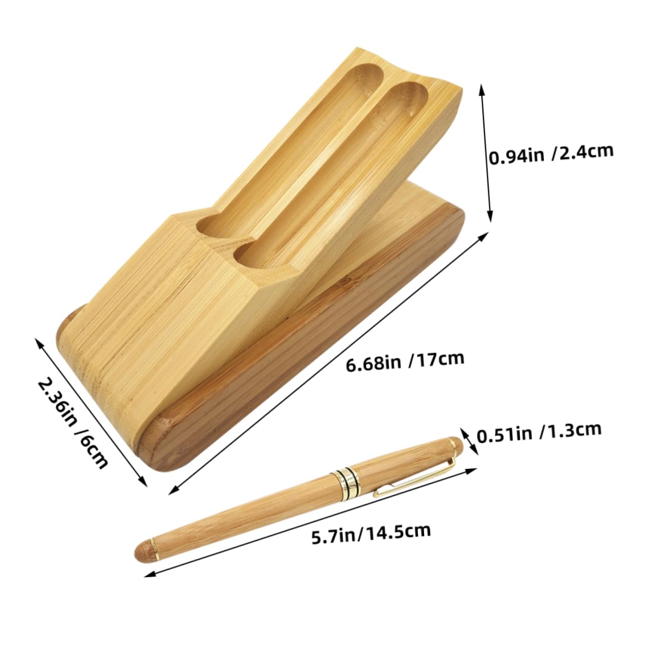 4 Sätze Stift-set Büro Stift Schreibstift Tragbare Signierstifte Etui Füllfederhalter Für Kalligrafie Kalligraphie-übungsstift Tintenstift Reisestift Bambus Brown