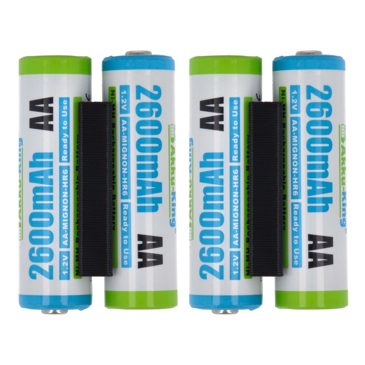 2er Pack Akku kompatibel mit Garmin 010-11874-00 - AA NI-MH 2600mAh 1.2V - für Approach G3, G5, Astro 320, 430 Handheld, Dakota 10, 20, eTrex 10, 20