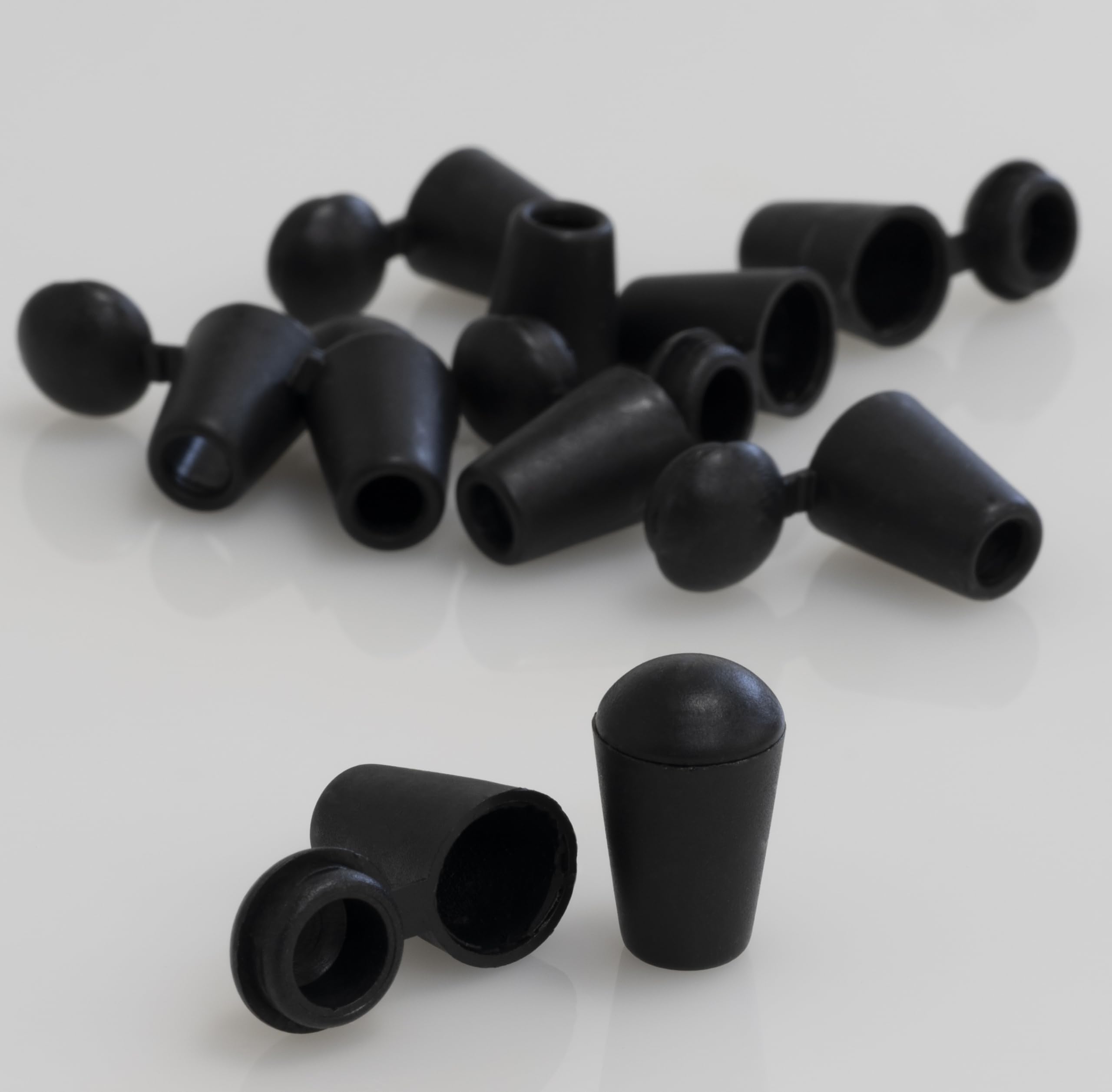 Lot De 10 Embouts Coniques Avec Capuchon Pour Lacet - 19.5x5 Mm - Noir - AERZETIX C68252
