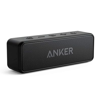 Anker Soundcore 2 Portable Bluetooth Speaker with Stereo Sound, Bluetooth 5, Bassup, IPX7 Waterproof, 24-Hour Playtime, Wireless Stereo Pairing, Speaker for Home, Outdoors, Travel