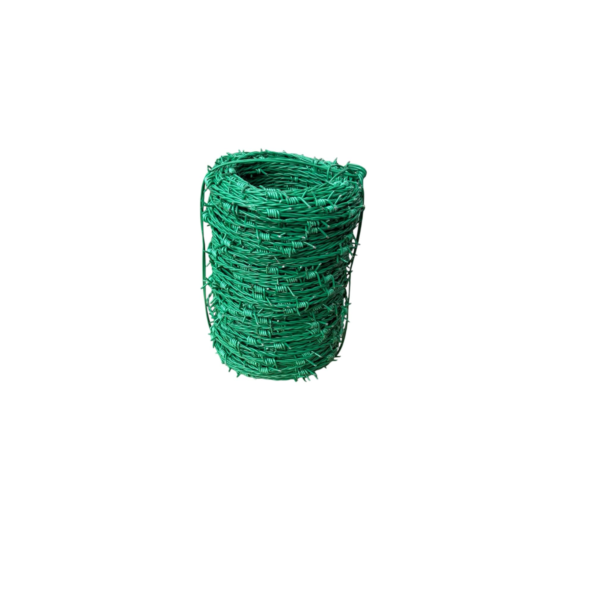 Stacheldraht Rolle grün PVC-beschichtet | 100m Sicherheitszaun für Garten & Grundstück | 1,6-1,8 mm Drahtstärke, wetterfest & unauffällig