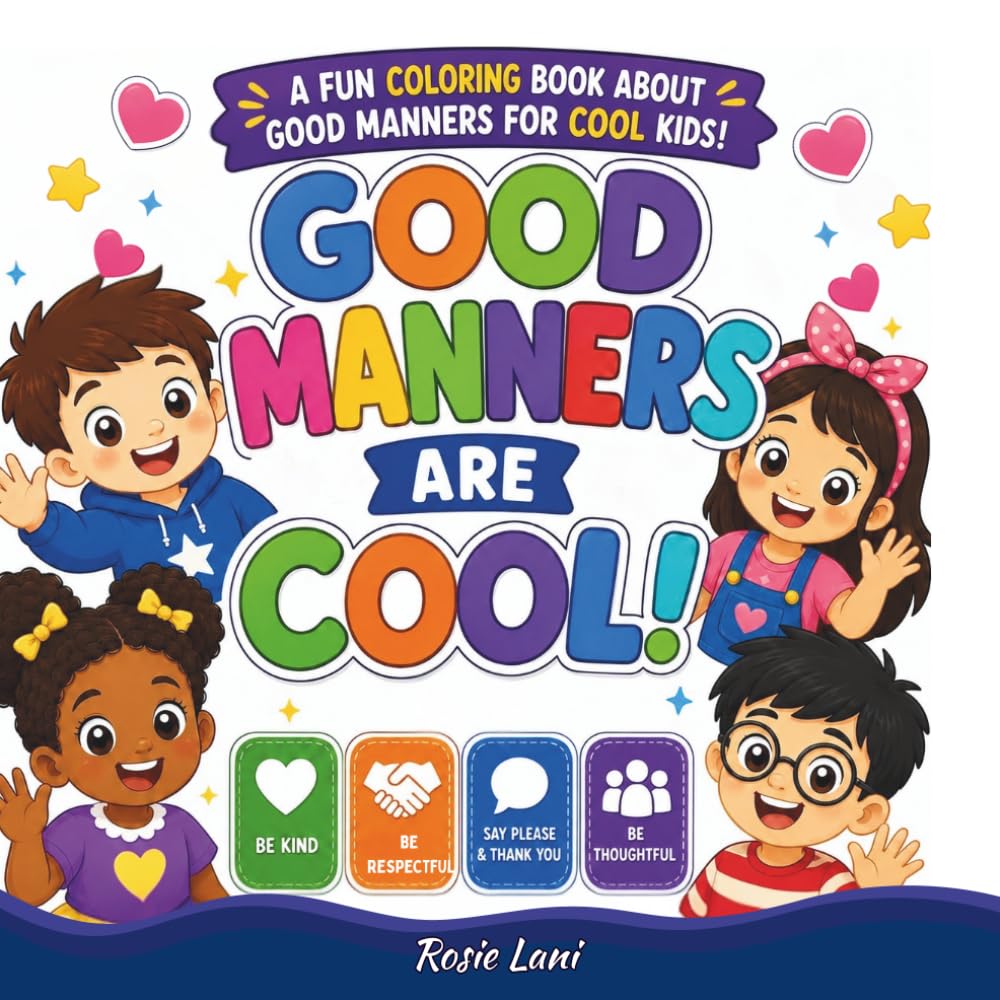 Good Manners are Cool: A Fun Coloring Book About Good Manners for Cool Kids (Rosie Lani Presents ...Little Hearts, Big Lessons Coloring Series)