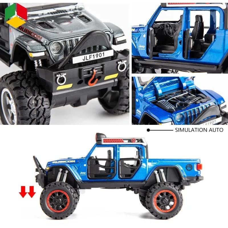 Image of Alloy Car Model Diecasts Metal Toy with Sound /Light /Pull-Back Off-Road Vehicles Car Model Collection Kids Toys Gift Multicolor Pack of 1 (1 /32 Rubicon Jeep)