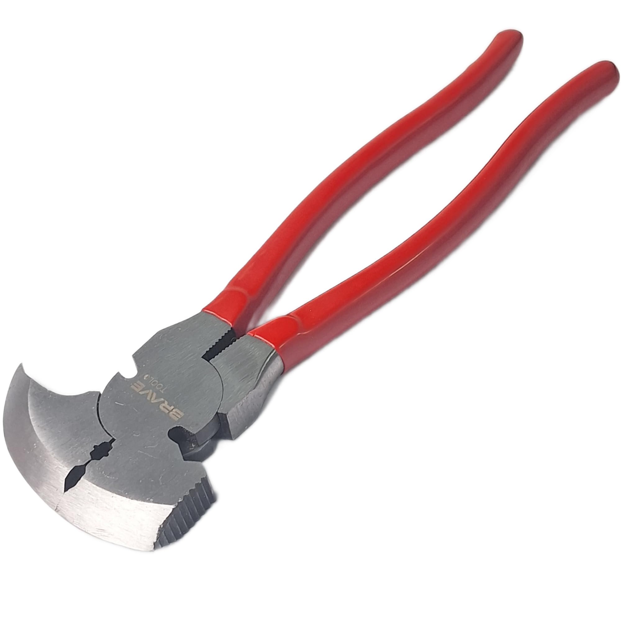 Brave Tools Red Heavy-Duty Fencing Pliers 10.5 (270Mm) – Forged Steel, Soft Grip Handles, Nail & Staple Remover, Wire Cutter, Puller & Squeezer – Professional Farm & Diy Tool