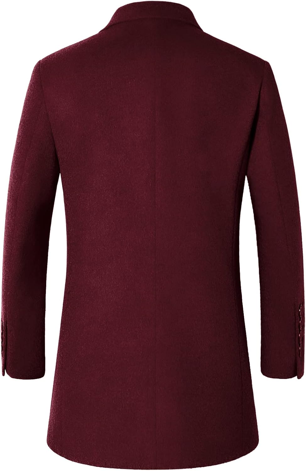 chouyatou Men's Mid-Length Single Breasted Wool Blend Top Coat - Image 2