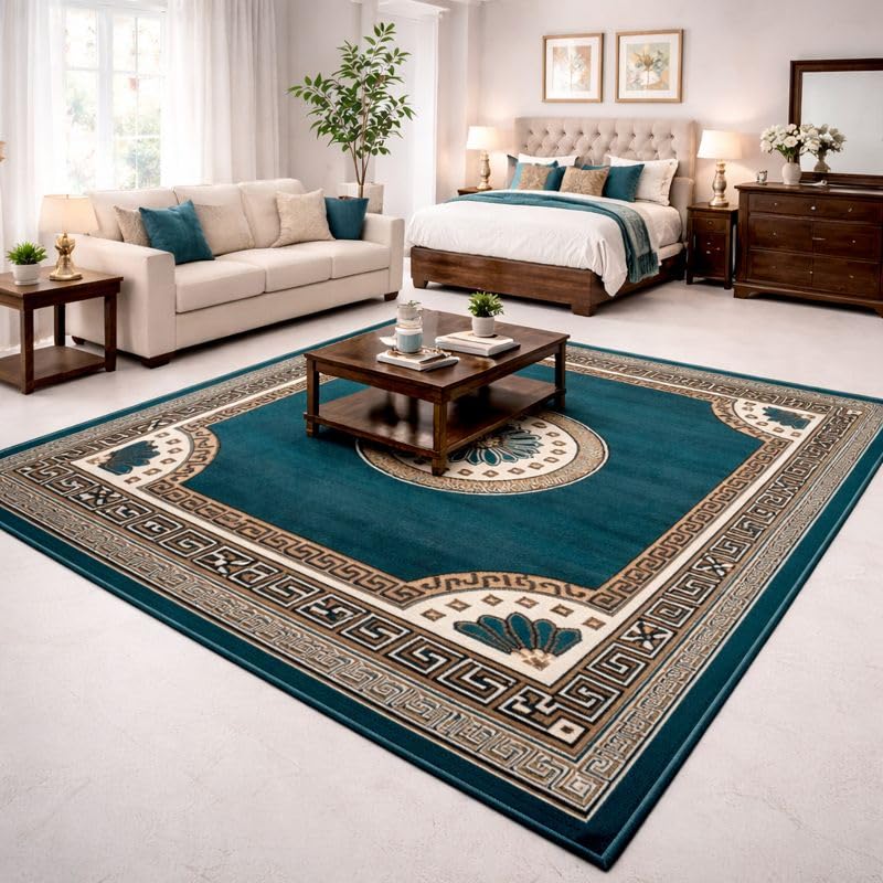 Image of GULDASTA Blue Carpet 6x8 Feet for Living Room