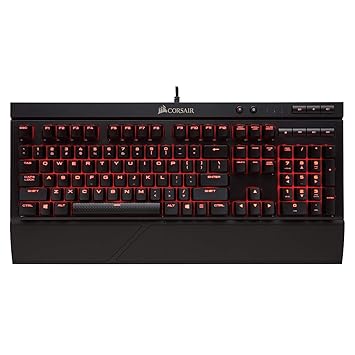 (Renewed) Corsair K68 Mechanical Gaming Keyboard-RED Backlit-Cherry MX Red - Black