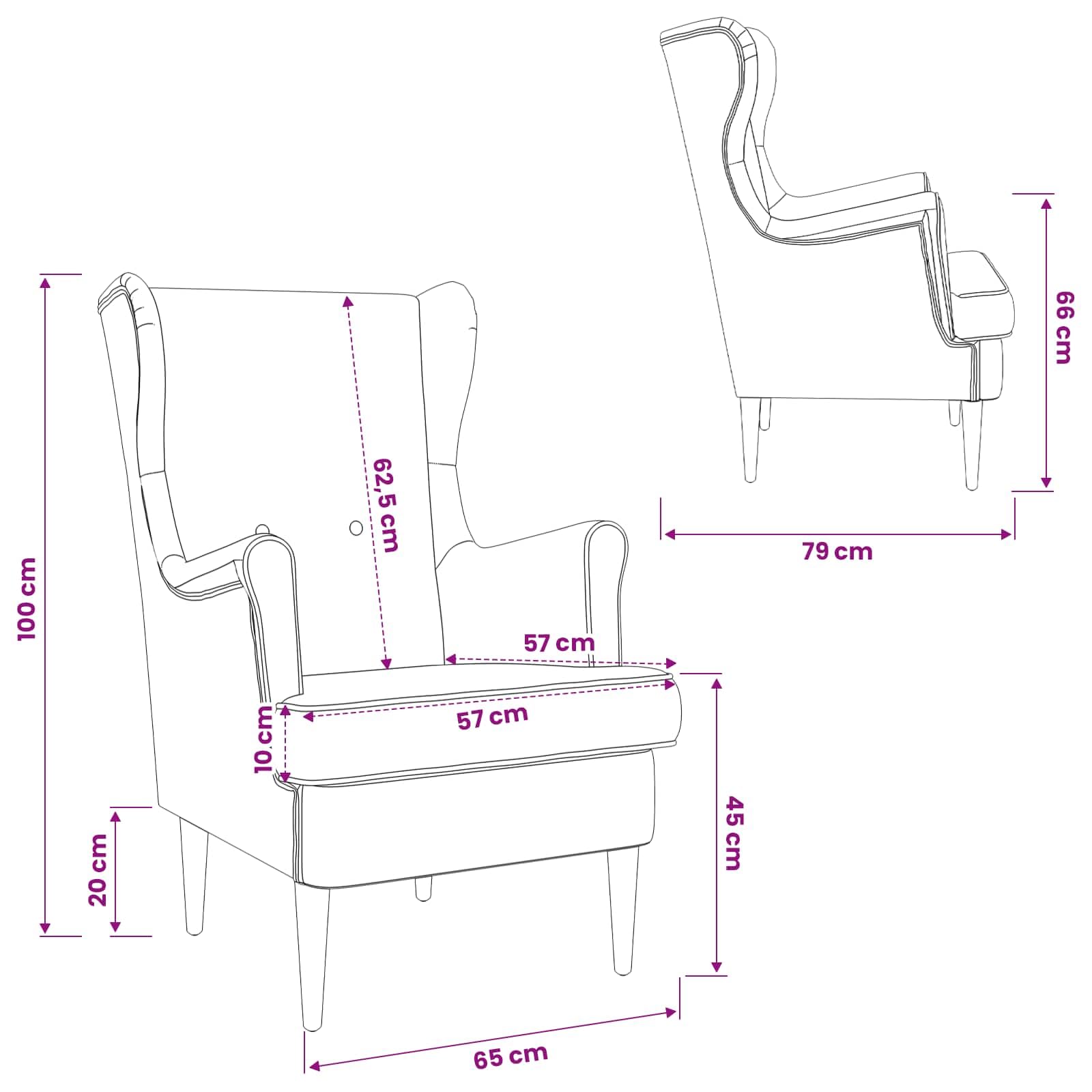 Poltrona moderna in tessuto con telaio in metallo e base legno per