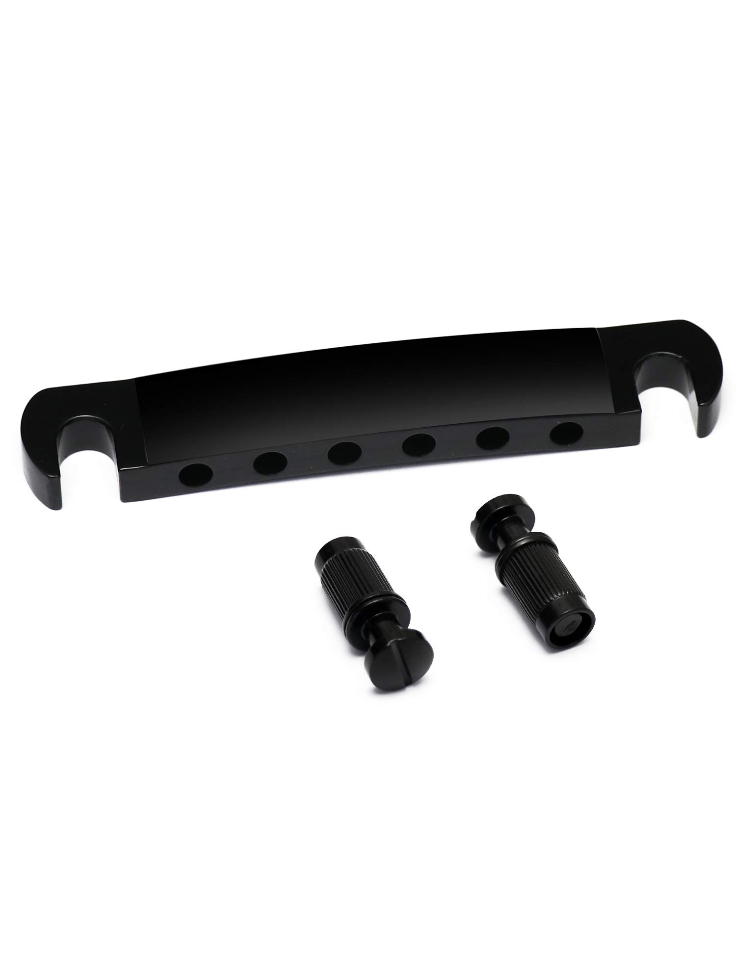 MetallorTune-O-Matic Style Guitar Stop Bar Tailpiece for LP Les Paul SG Style Electric Guitar Parts Replacement. (Black)