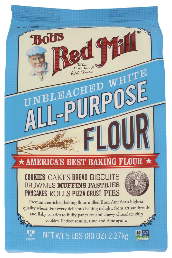 Bobs Red Mill Unbleached White All-Purpose Baking Flour - 5 lb - Case of 4