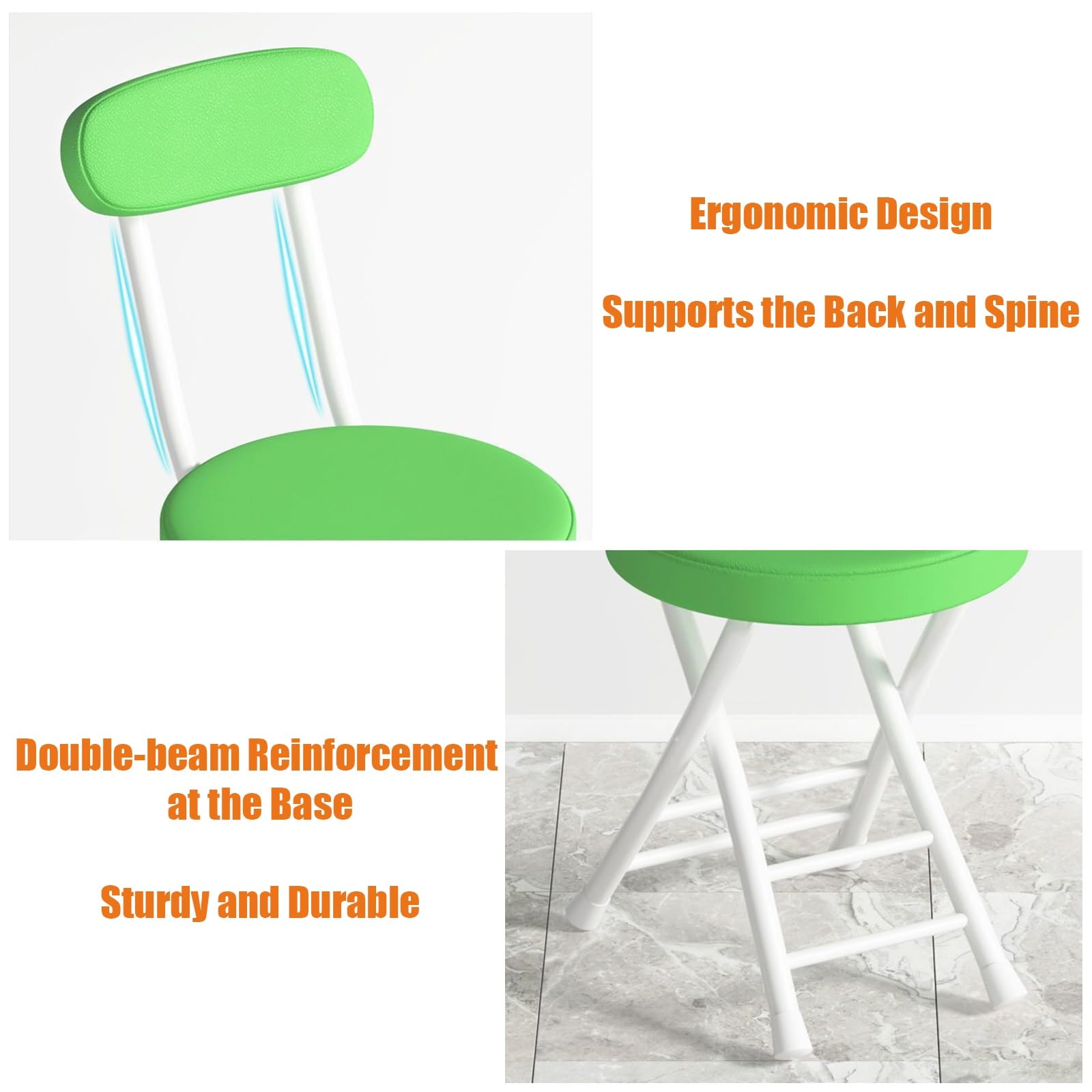 1 Pz, Sgabello Pieghevole Imbottito Imbottito, Sgabello Alto, Sedia Pieghevole, Con Maniglia, For Pesca Escursionismo Giardinaggio Viaggio Barbecue(Green)