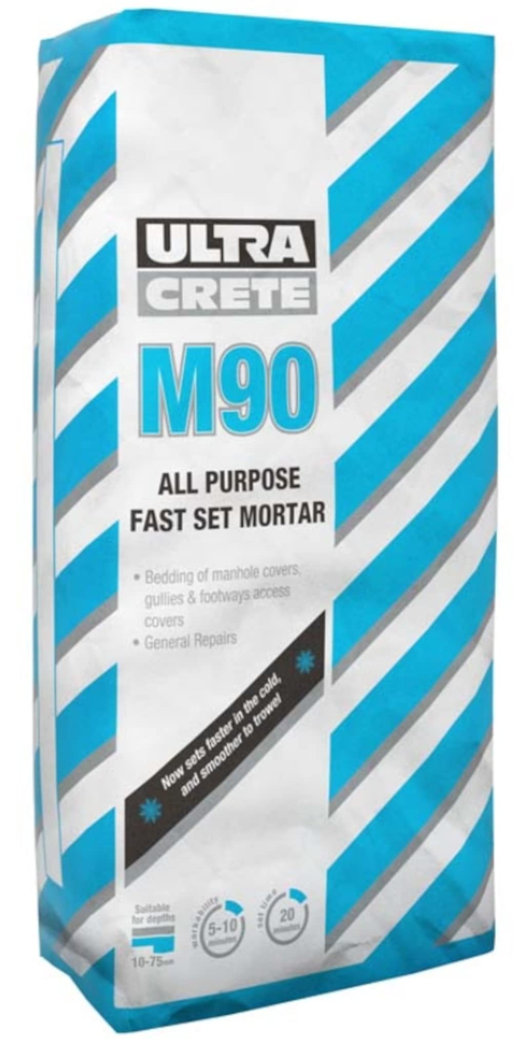 Ultracrete M90 All Purpose Fast Set Mortar Bedding Ironwork General Repairs 25kg
