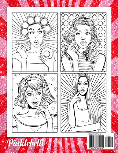 Funny Art: Relaxing Coloring Book for Adults Featuring Funny Vintage Popular Art in Comic Style Perfect Gift Ideas for Woman image 4