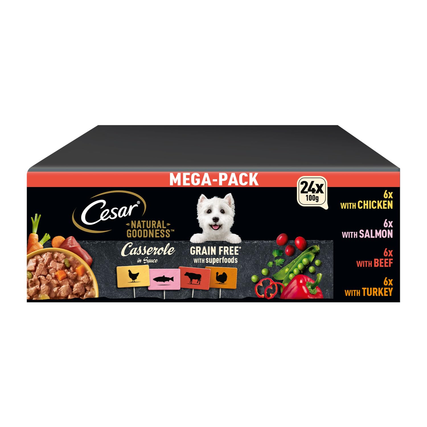 CESAR Natural Goodness Casserole Mixed Selection in Gravy 24x100g