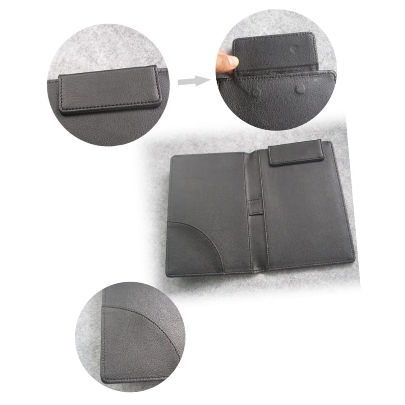 CIYODO Grade Pu Leather Check Holder with Pen Clip Menu Folder for Restaurant Hotel Ktv