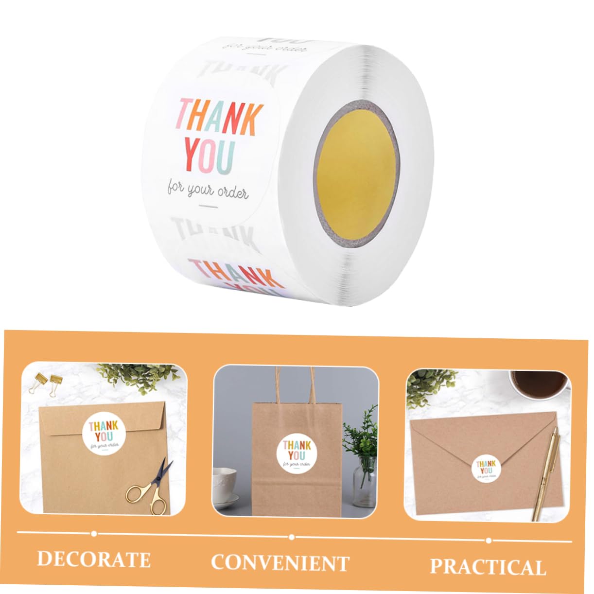 STOBOK Adesivi Decorativi Per Ringraziamento Etichette Adesive Per - Foto 4