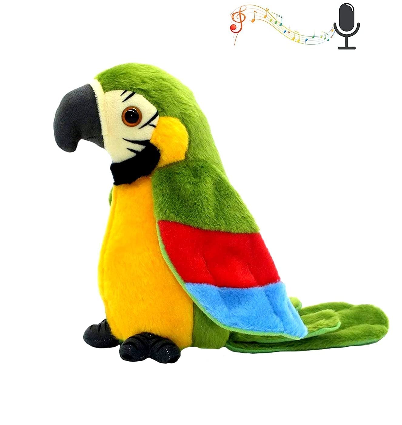 VikriDA Talking Parrot Toy for Kids, Repeats What You Say, Plush Speaking Macaw Parrot - Green Color-image-9