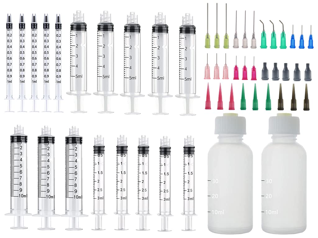 Buy 20 Pack Syringe and Needle Tip Bottle, 1ml, 3ml, 5ml, 10ml