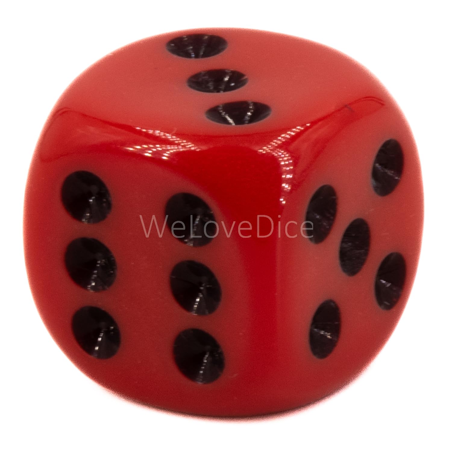 W6 Würfel Rot Glitter 16mm – Made In Germany, 5 Stück, Mit Weißen Punkten