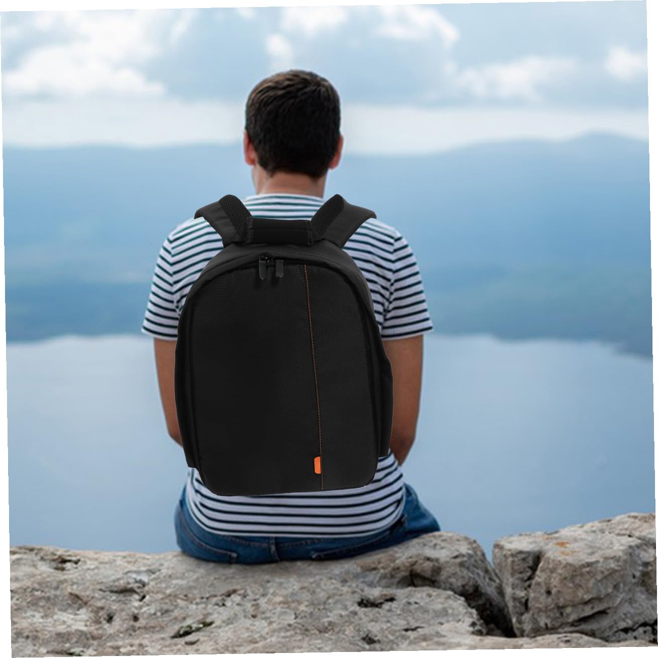 Angoily Borsa per Fotocamera Multi-griglia Piccola Custodia Digitale Protezione Completa, Zaino Portatile Leggero per Fotocamera e Accessori, per Viaggi e Uso Outdoor