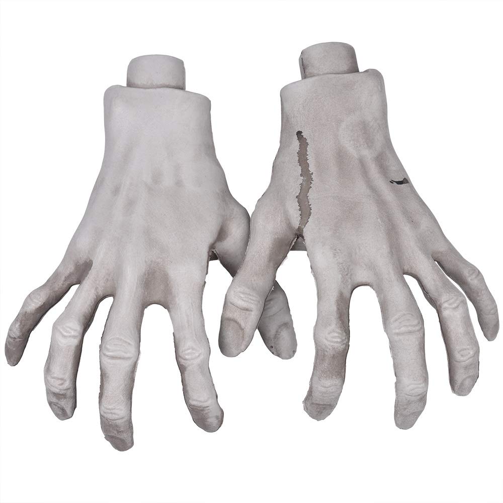 XONORHalloween Skeleton Hands - 1 Pair Realistic Plastic Skeleton Zombie Hands for Halloween Terror Scary Props Decoration