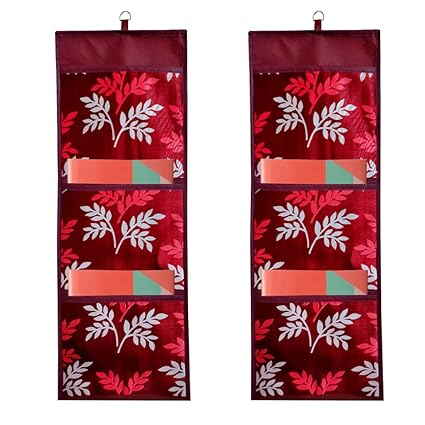 KANUSHI Industries Wall Hanging Magazine/Organiser, Letter Holder, Pocket Organiser (MGZ-MAROON-SMALL-LEVS-2-PC)