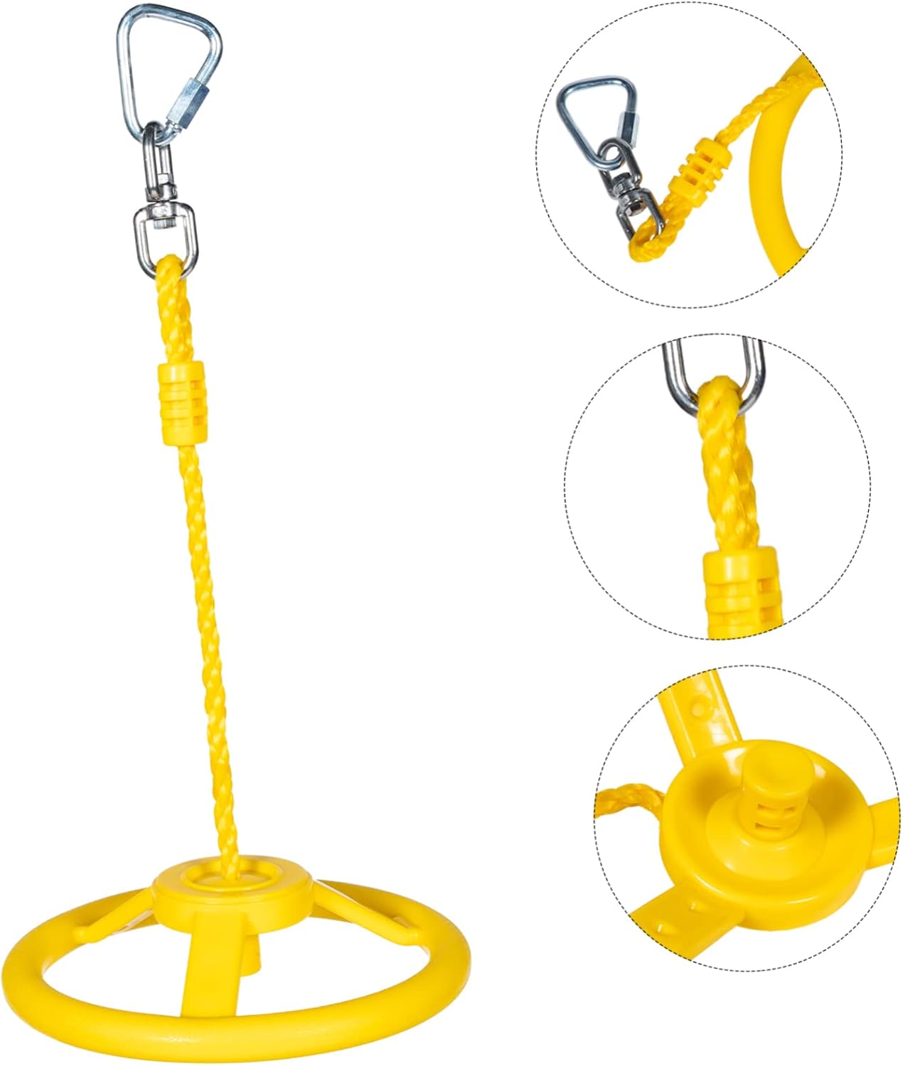 Gymnastics Rings for Kids Indoor Outdoor Pull-Up Training Handle Hanging Ropes Adjustable Ninja Wheel for Boys Girls Strength Training Equipment for Home Gym