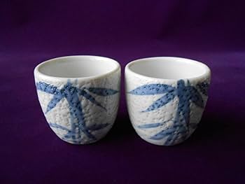 Amazon.co.jp: 酒器！ ☆白志野竹2合酒器セット☆ 新品 お猪口 徳利