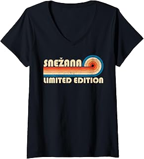 Womens SNEZANA First Name Funny Retro Vintage Birthday V-Neck T-Shirt