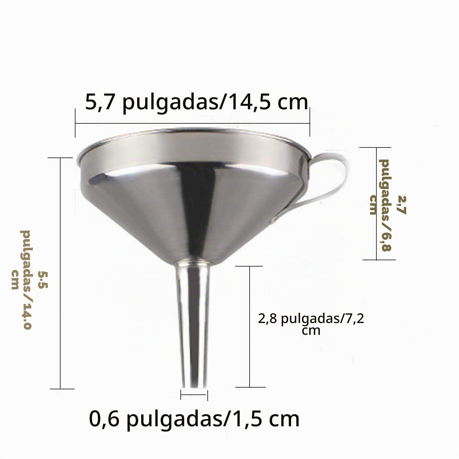 Embudo PequeñO De Acero Inoxidable Embudo De Filtrado Juego Con Colador Juego Filtro Tamiz Conjunto Acero Inoxidable