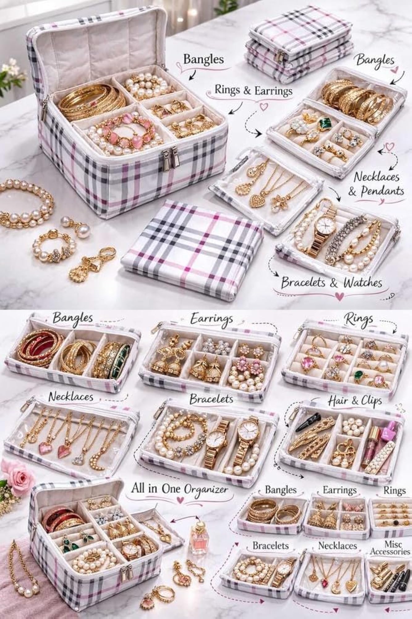 Vanity Storage Organizer Box for Earrings, Rings & Bangles