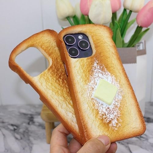 Miniatura 3 de KINGMINOS Funda de teléfono Toast Egg, funda de teléfono con mantequilla de huevo frito con pan artificial para iPhone 14 13 11 12 Pro max X XS XR