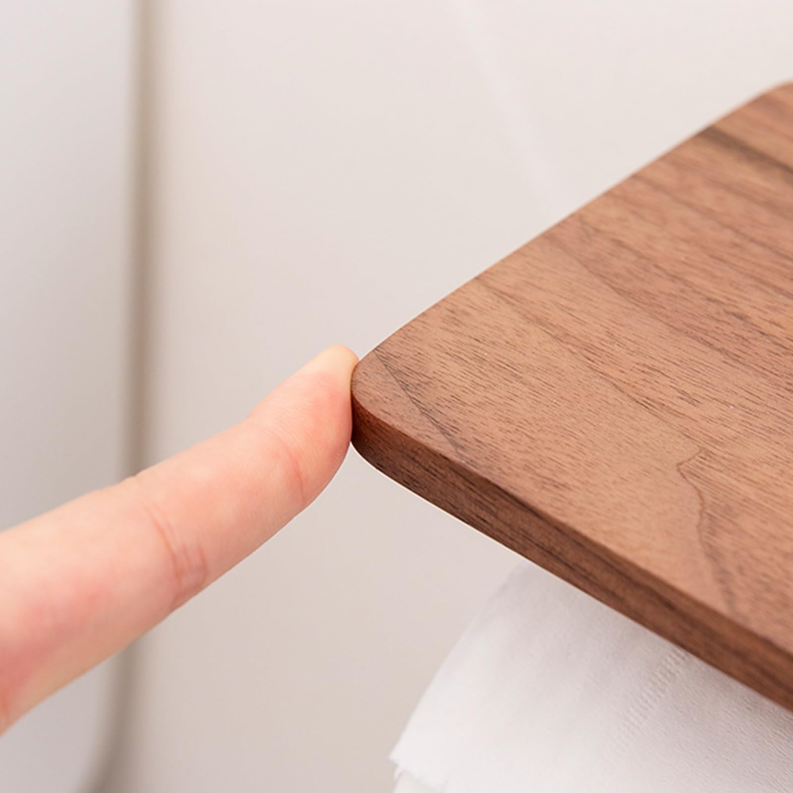 Porta Rotoli di Carta Igienica in Legno - Porta Carta Igienica - Portarotolo in Legno Carta Igienica Adesiva - Porta Rotolo Carta Igienica - Accessori Bagno Senza Trapano(Double Roll)
