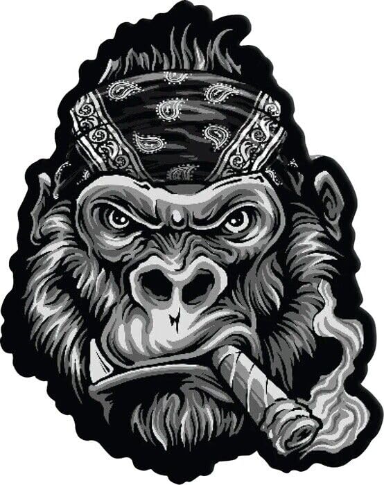 ATV&UTV Replace Parts & Accessories for Lethal Threat Gorilla Biker Patch Black/Gray Large Mod-BBM45-FV378